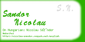 sandor nicolau business card